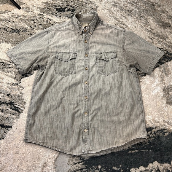 Duluth Pack Other - Duluth Shirt Mens Extra Large Tall Gray Heathered Cotton Round Hem Button Down